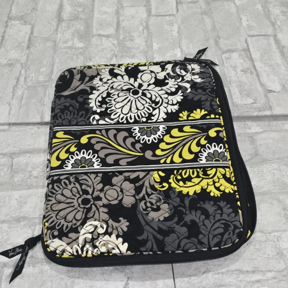 Vera Bradley Tablet‎ / Laptop Cover Case Baroque Quilted Black & Yellow Sleeve